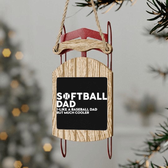 Softball Dad Sled Ornaments