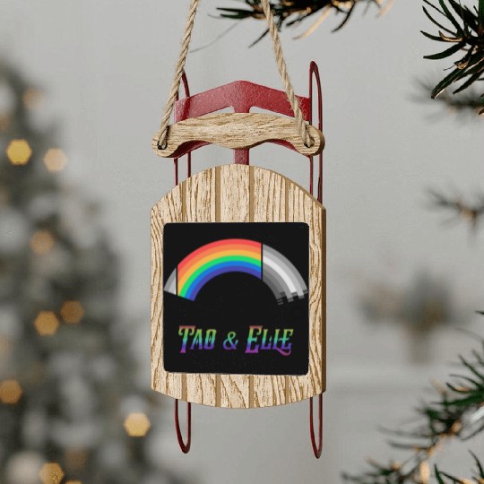 Heartstopper Rainbow LBGTQIA+ Tao and Elle Sled Ornaments