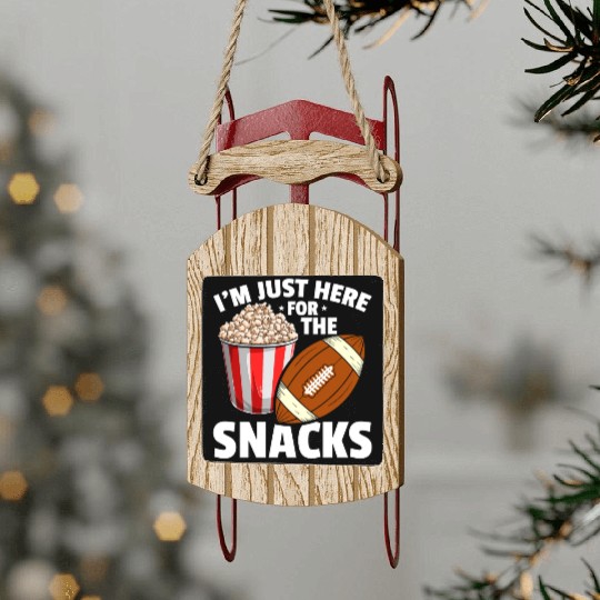 Football Popcorn Snack Food Lover Sled Ornaments