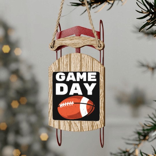 Vintage American Football Game Day Sled Ornaments