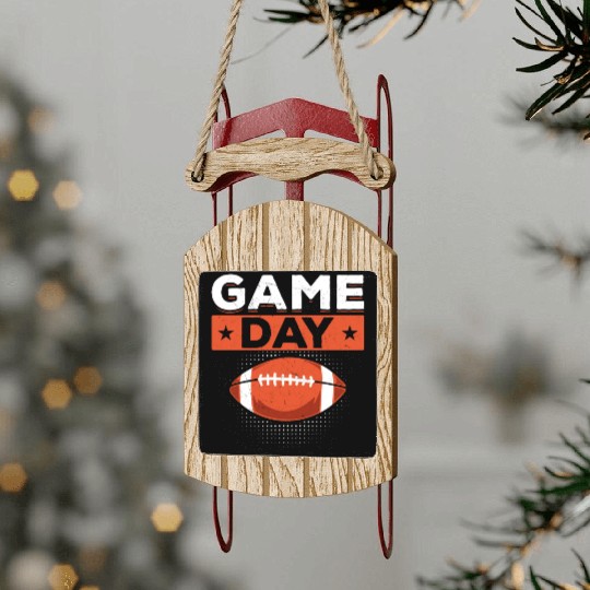 Retro American Football Game Day Sled Ornaments