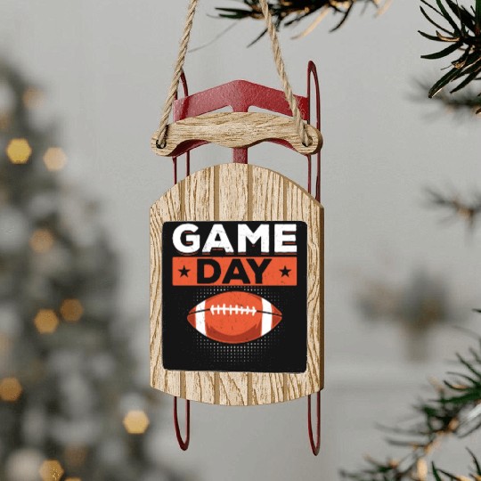 Retro American Football Game Day Sled Ornaments
