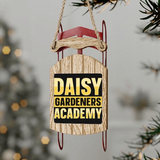 Daisy Garden Gardening Gardener Sled Ornaments