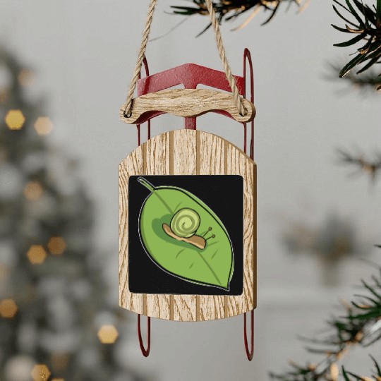 nature biology leaf snail icon Sled Ornaments