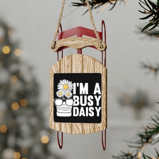 Daisy Garden Gardening Gardener Sled Ornaments