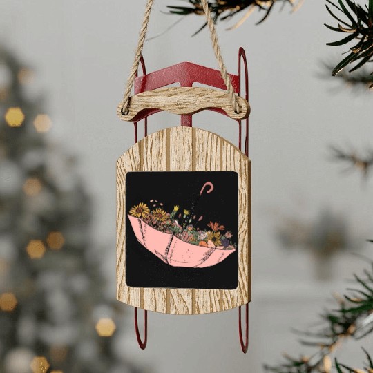 Stronger than the storm sublimation Sled Ornaments