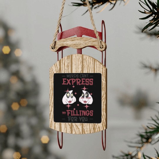 Dim Sums Filling Asian Food Chinese Food Fan Sled Ornaments