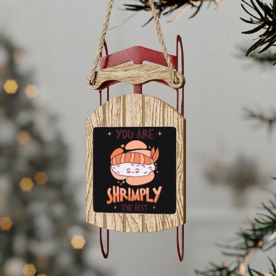 Asian Food Sushi Shrimp Food Sushi Lover Sled Ornaments