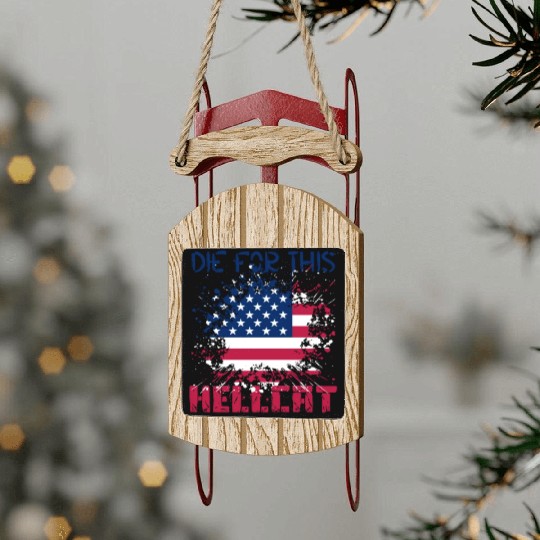 Die For This Hellcat- Vintage US Flag Sled Ornaments