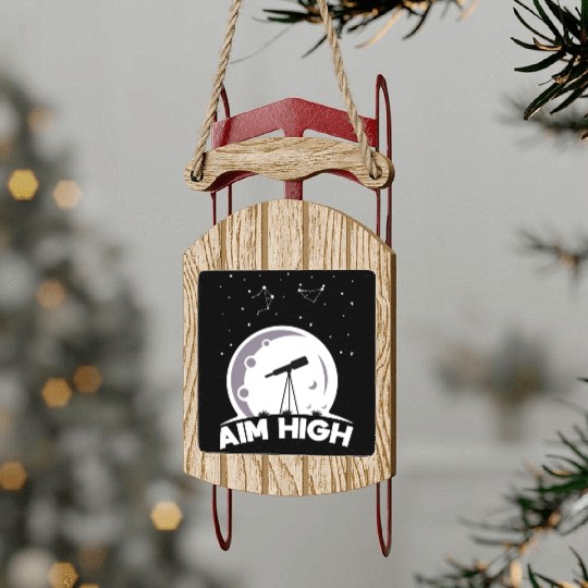 Telescope Owner Stars Galaxy Astronomy Sled Ornaments