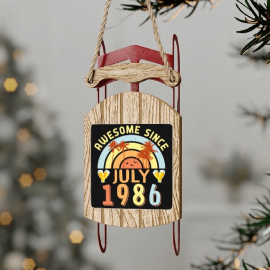 1986 July Retro Sled Ornaments
