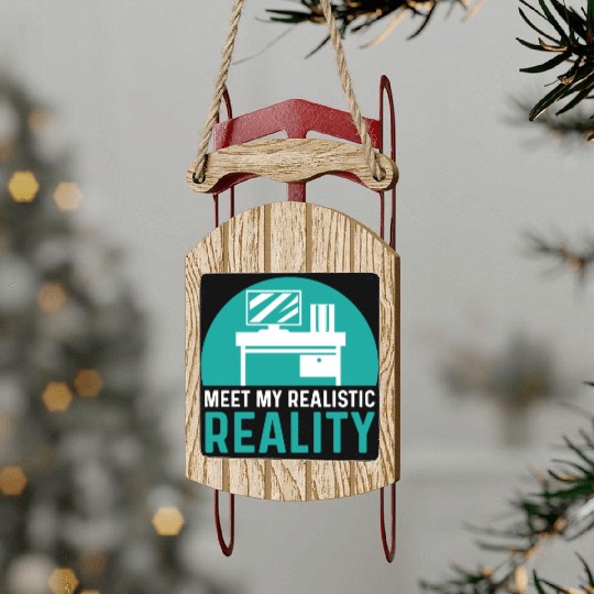 Realistic Reality Office Worker Gift Sled Ornaments