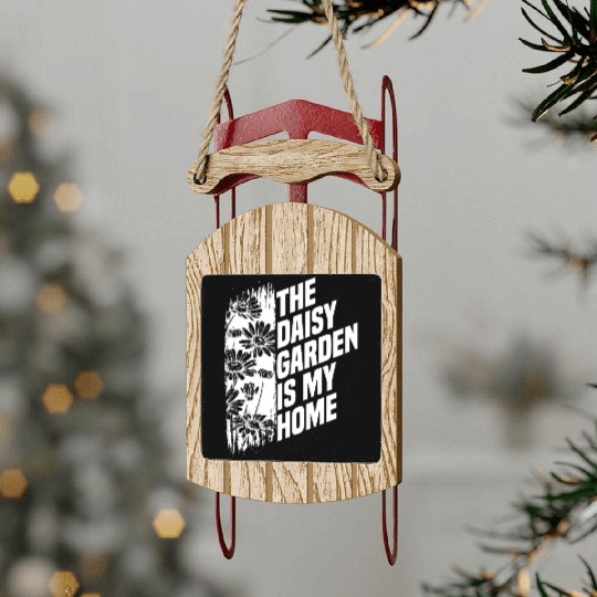 Daisy Garden Gardening Gardener Sled Ornaments