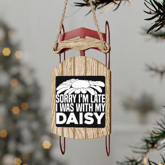 Daisy Garden Gardening Gardener Sled Ornaments