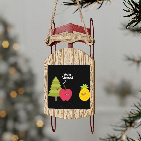You're Adopted Pineapple Adoption Sled Ornaments