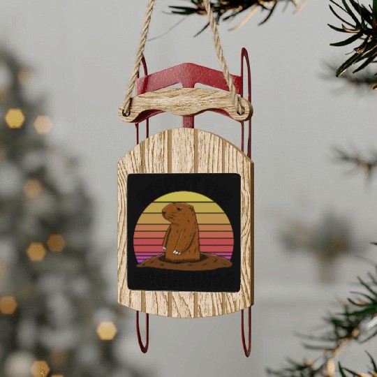 Respect The Groundhog Sled Ornaments