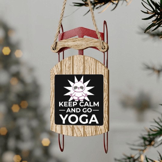 Sloth Sloths, Yoga, Calm Keeo Calm And Go Yoga Sled Ornaments