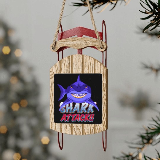 Shark Attack Sled Ornaments