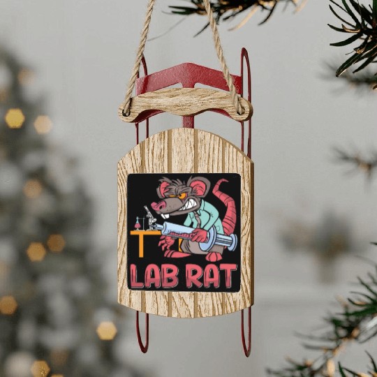 Lab Tech Lab Rat Laboratory Chemist Technician Sled Ornaments