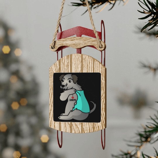 Irish Wolfhound I Love Grandma Sled Ornaments