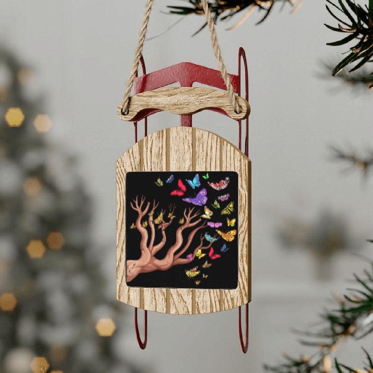 Monarch Butterflies Nature Butterfly Sled Ornaments