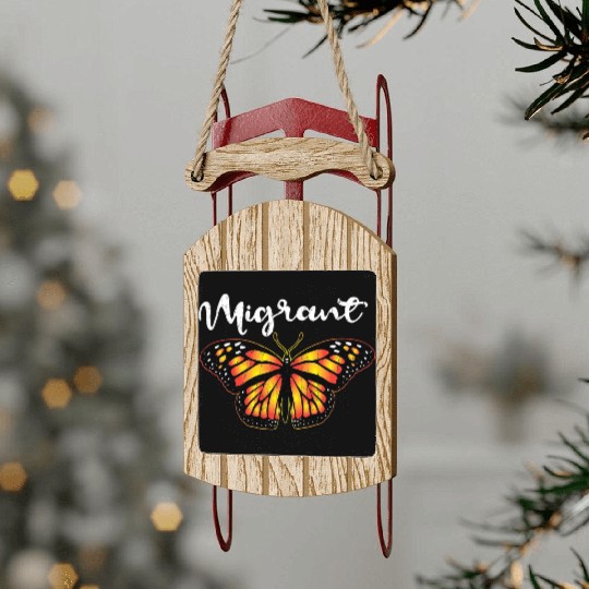 Migrant Monarch Butterfly Lover Cute Butterflies Sled Ornaments