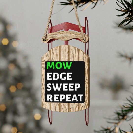 Funny Lawn Mowing Sled Ornaments Lawn Mower Gardening