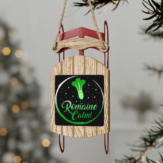 Lettuce Vegetable Sled Ornaments, Romaine Calm Sled Ornaments,