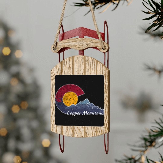 Copper Mountain Colorado Mountain Scenery Sled Ornaments