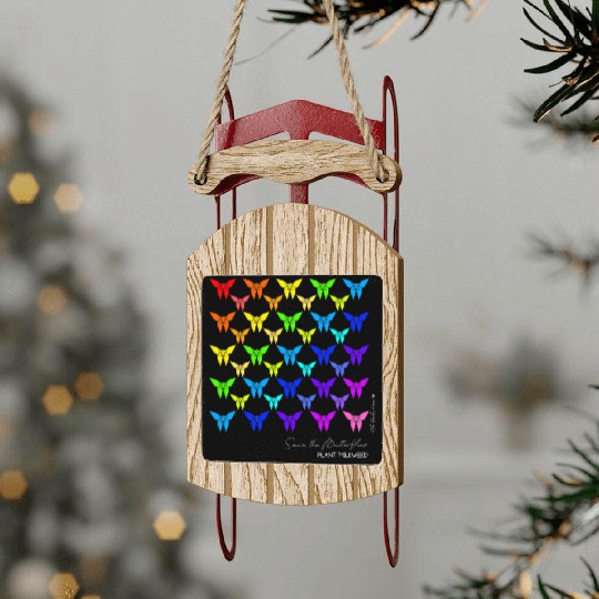 Save the Butterflies Origami Butterfly Sled Ornaments