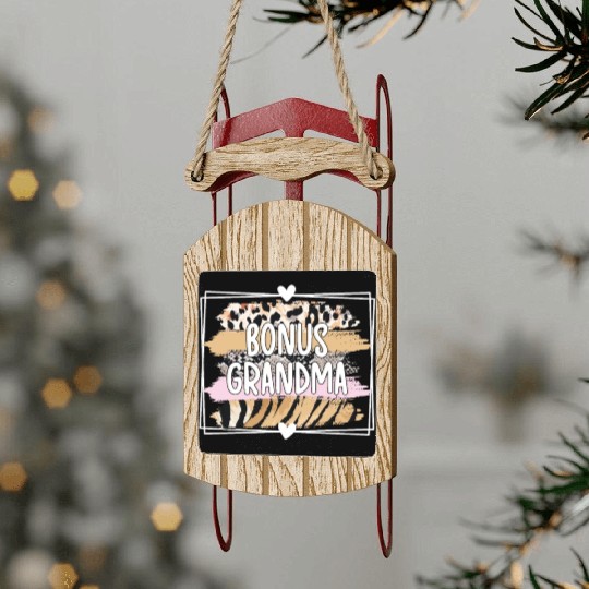 Bonus Grandma Step Grandmother Bonus Grandmother Sled Ornaments