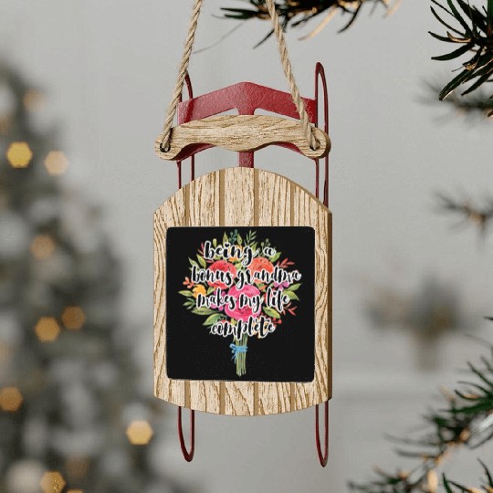 Proud Bonus Grandma Blessed Bonus Grandmother Gift Sled Ornaments