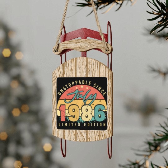 Building Year 1986 In July Sled Ornaments