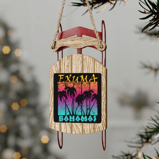 Exuma Bahamas Sled Ornaments