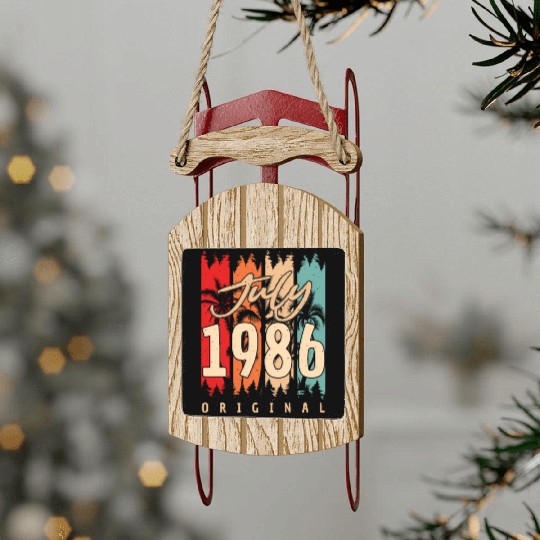 Born July 1986 Sled Ornaments