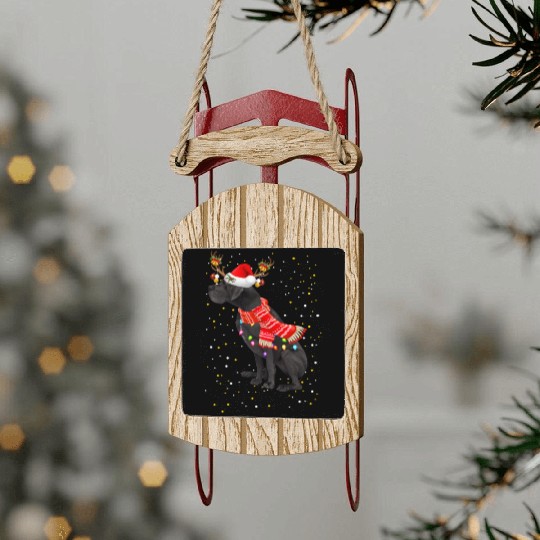 Great Dane Reindeer Christmas Light Sled Ornaments
