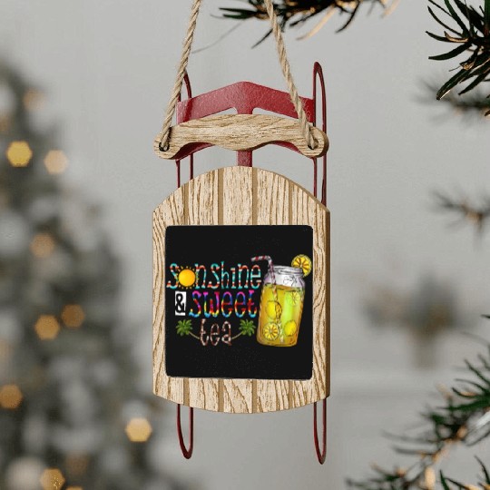 Sunshine Sweet Tea Sled Ornaments