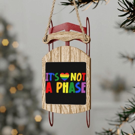 LGBTQIA+ Rainbow Flag Gay Pride It's Not A Phase Sled Ornaments