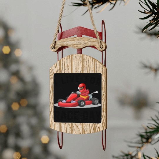 I Live For Race Day Sled Ornaments