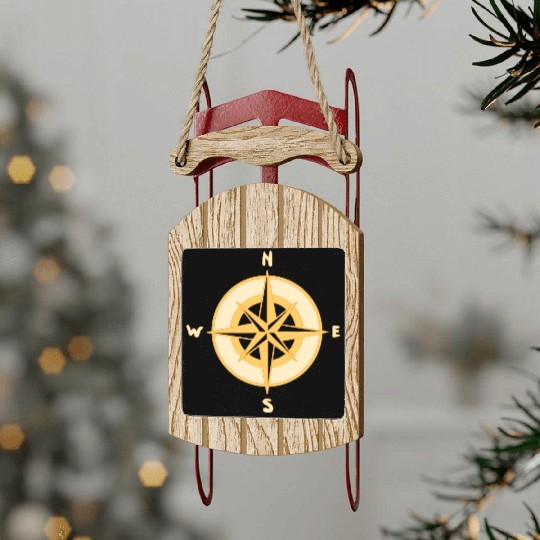 Nautical Compass star / rose, cardinal directions Sled Ornaments