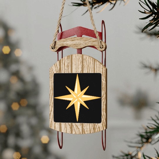 Nautical star. Compass rose, cardinal directions Sled Ornaments