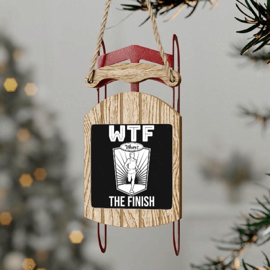 WTF Where's The Finish - Running Runner Sled Ornaments
