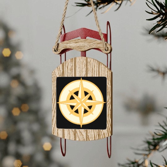 Nautical Compass star / rose, cardinal directions Sled Ornaments