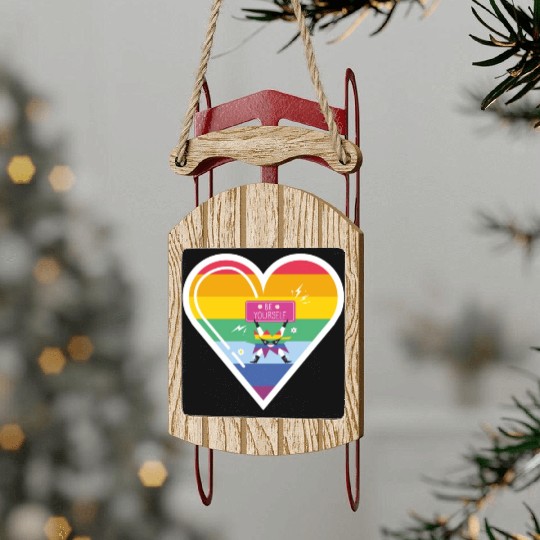 LGBT Pride be yourself Sled Ornaments