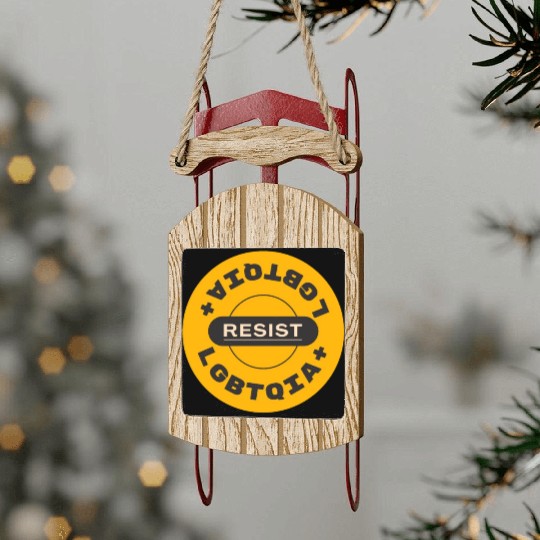 LGBTQIA resist Sled Ornaments
