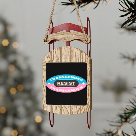 trans pride resist Sled Ornaments