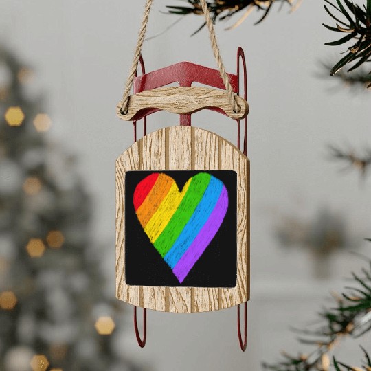 LGBT Pride be yourself Sled Ornaments