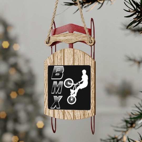 bmx race bike cyclist rider trick Sled Ornaments