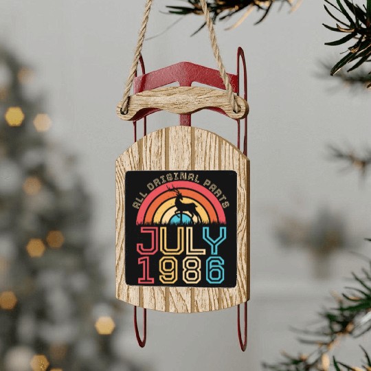 July 1986 Vintage Sled Ornaments