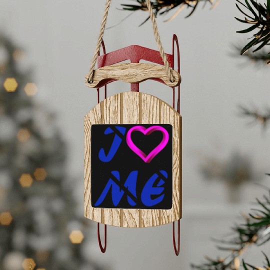 love / i love me / fall in love Sled Ornaments